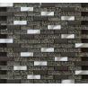 Buy cheap 300x300mm glass and marble mosaic tile,aluminum strip mosaic,black color from wholesalers
