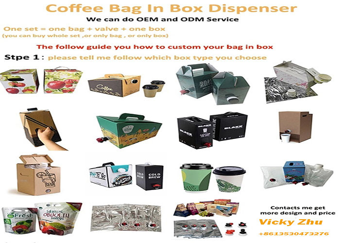 OEM 1L / 2L / 3L Coffee Juice Wine Liquid BIB Bag In Box Dispenser With Handle And Spigot