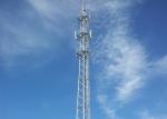 Power Cable Silver Electric Transmission Tower , Painted Tubular Antenna Tower