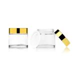 Round Cream Glass Jars Transparent Skin Care Packaging 15g-100g