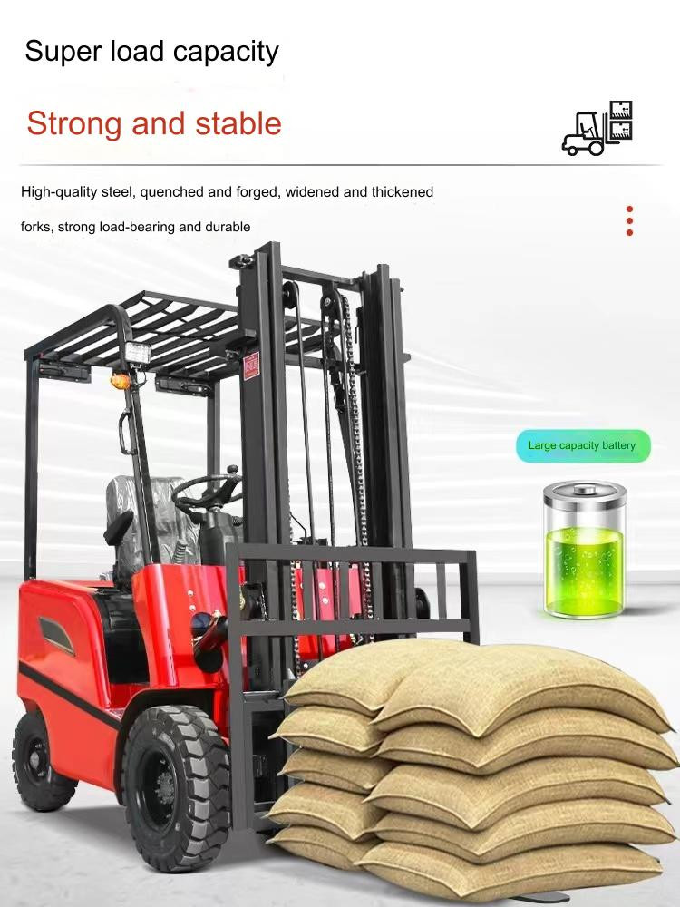Electric 2 Ton compact electric forklift Height 3-6m Solid Tire 1.2 Meters Fork Length AC Controller