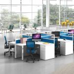 2 4 6 Person Modern Cubicle Workstation Metal Frame With Wardrobe