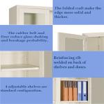 Modern Office Furniture Glass Door Filing Cabinet Powder Painting