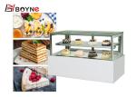 Marble Base R134A Cake Display Case Four Sides Right Angle