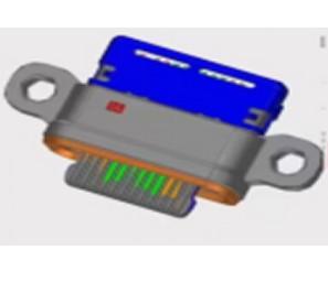 Quality Electrical USB 3.0 Connector Waterproof 24 Pin Female Connector Stainless Shell wholesale