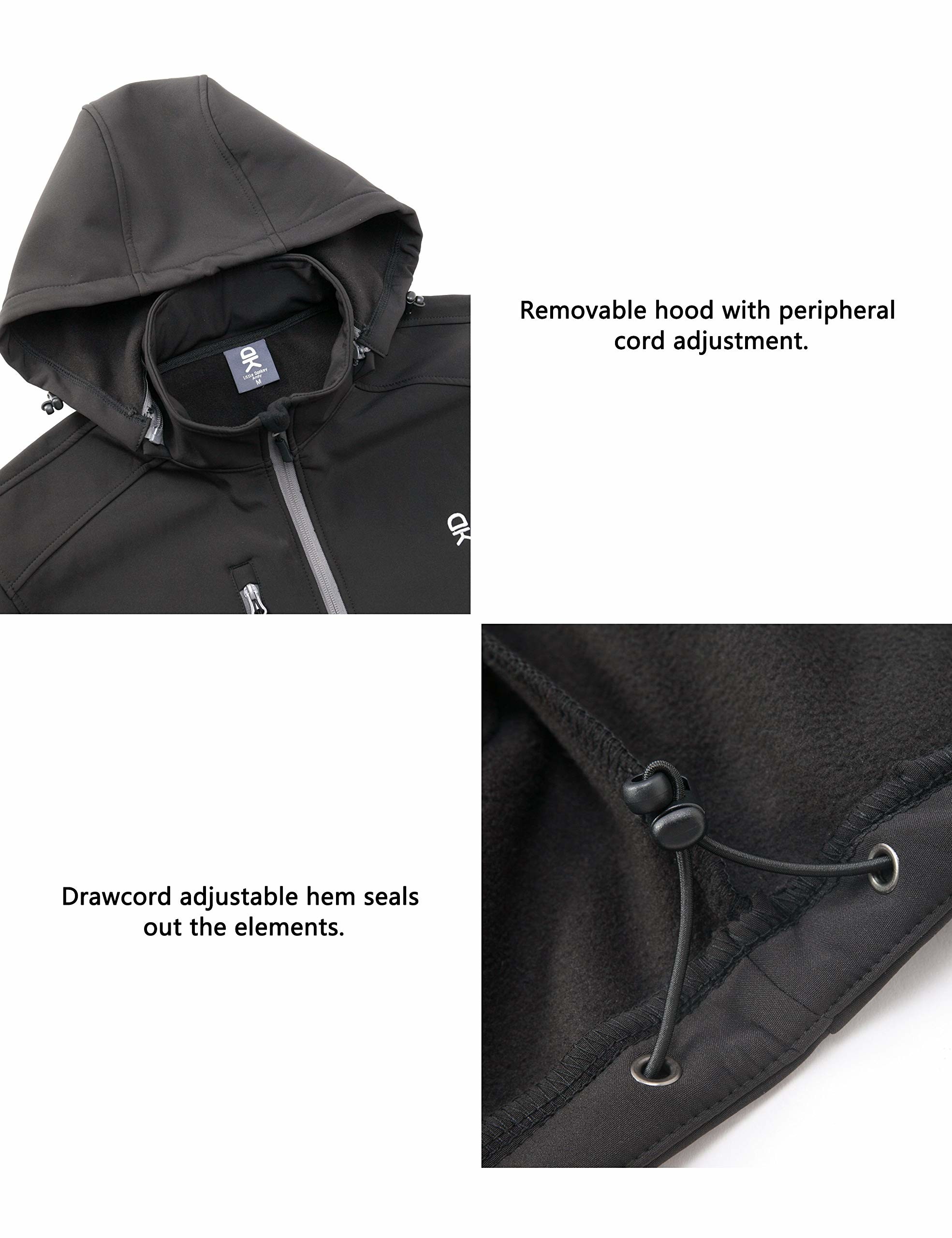 100% Polyester Water Repellent Custom Outdoor Clothing Removable Hood Breathable Inner Fleece