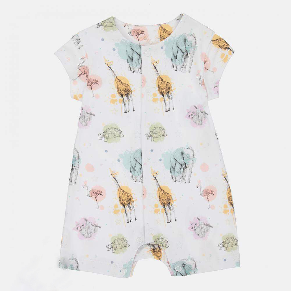 Summer Cotton Short Sleeve Plain Printed Baby Girl Boy Rompers Infant Jumpsuits