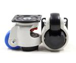 White Aging Resistance Retractable Leveling Casters wheels 42mm 120KG