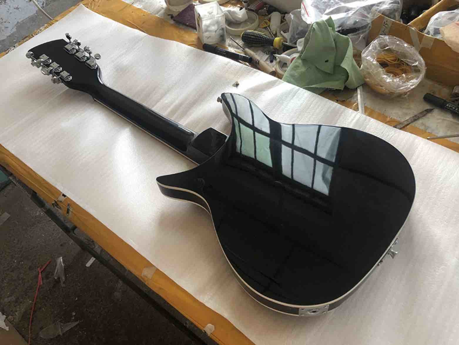 Body Celluloid Back Side 12 Strings Ricken 325 Electric Guitar BlackMahogany Body Rosewood Fingerboard Accept Customized