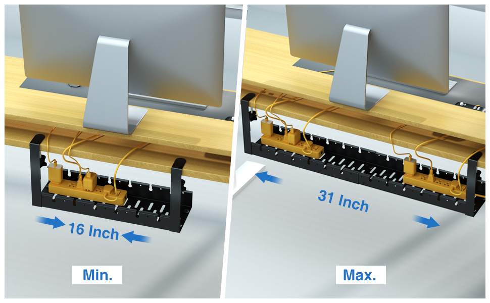 Convenient Living Room Cable Carrier No Drilling Improved Cable Channel for Table
