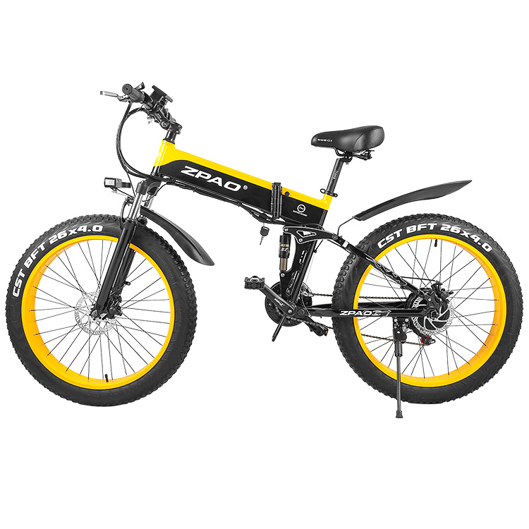 White 26"*4.0 CST Tyre Folding Electric Bike With 48V 12AH 500W Motor Big LCD E-bike