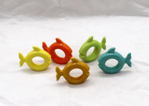 Quality Home Decoration Fish Napkin Rings , Dolomite 5 Color Table Napkin Rings wholesale