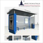 Galvanized 304# SS T8 Tubes 24h Bus Station Shelter