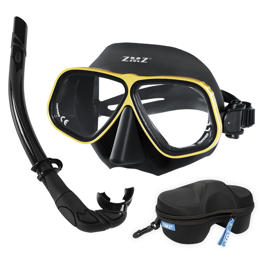 Universal Surfing Spearfishing Snorkel Mask Set With Breathing Tube
