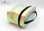 Flashing Gold Leather Cosmetic Bag Eye Catching Customized Lady Handbag