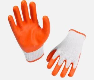 Quality 10 Gauge Flat Plain Latex Orange Industrial Rubber Gloves wholesale