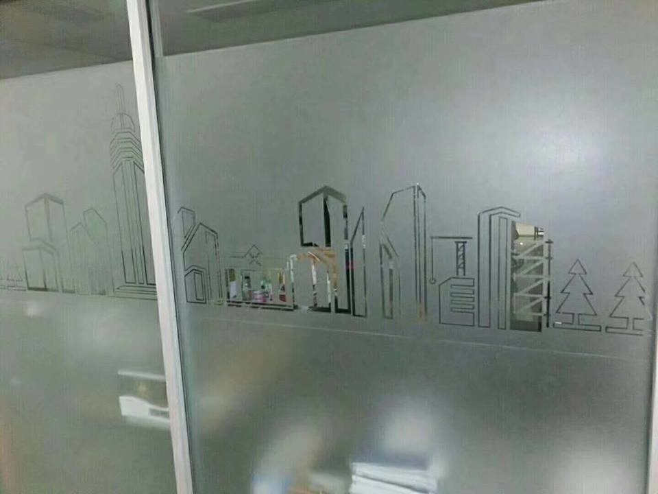 OEM 0.1mm Vinyl Frosted Window sticker Film with Permanent Adhesive