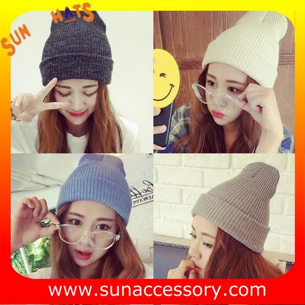 AK17017 Sun Accessory promotion cheap knitted beanie hats for girls ,caps in stock MOQ only 3 pcs
