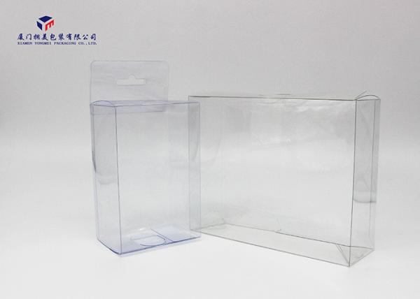0.3mm Rigid Clear PVC Packaging Boxes Without Printing Hang Strip On Box Top