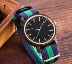 DW Nylon Strap Wood Watch For Her Sandalwood Case Metal Dial Unisex Ebony
