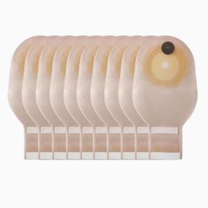 Quality Medical One piece Ostomy Bag Stoma Pouch Beige Color Drainable 65mm Cut One Piece System Ostomy Bag wholesale
