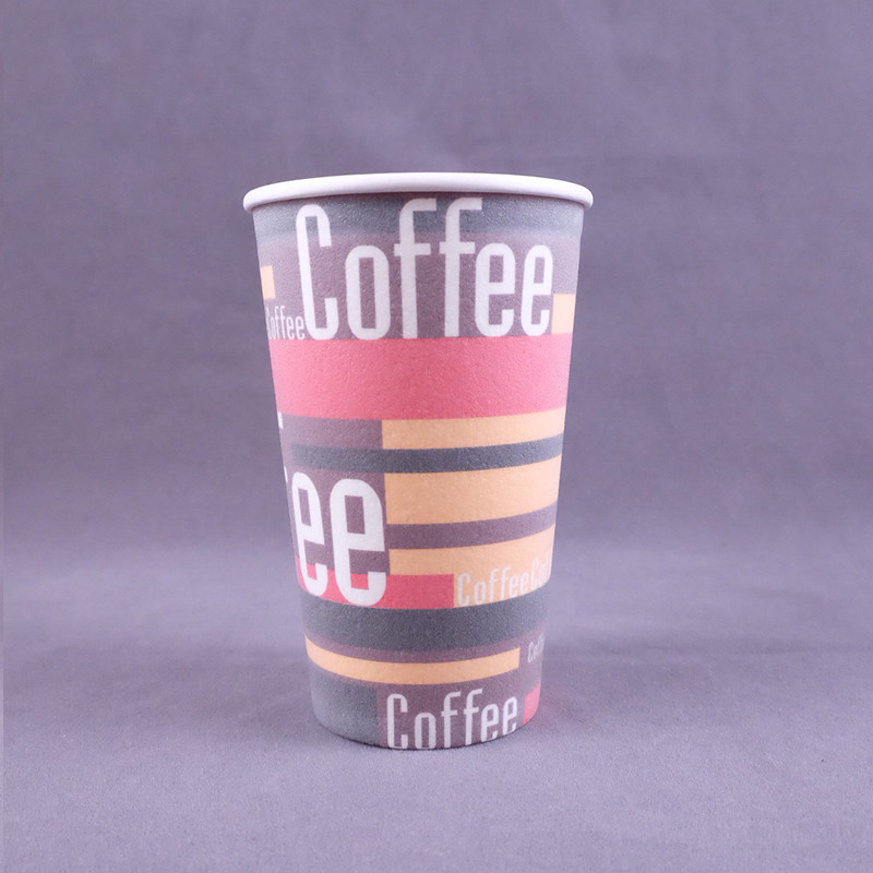 Foam 8OZ 12oz 16Oz Disposable Paper Coffee Cup customized With Lid