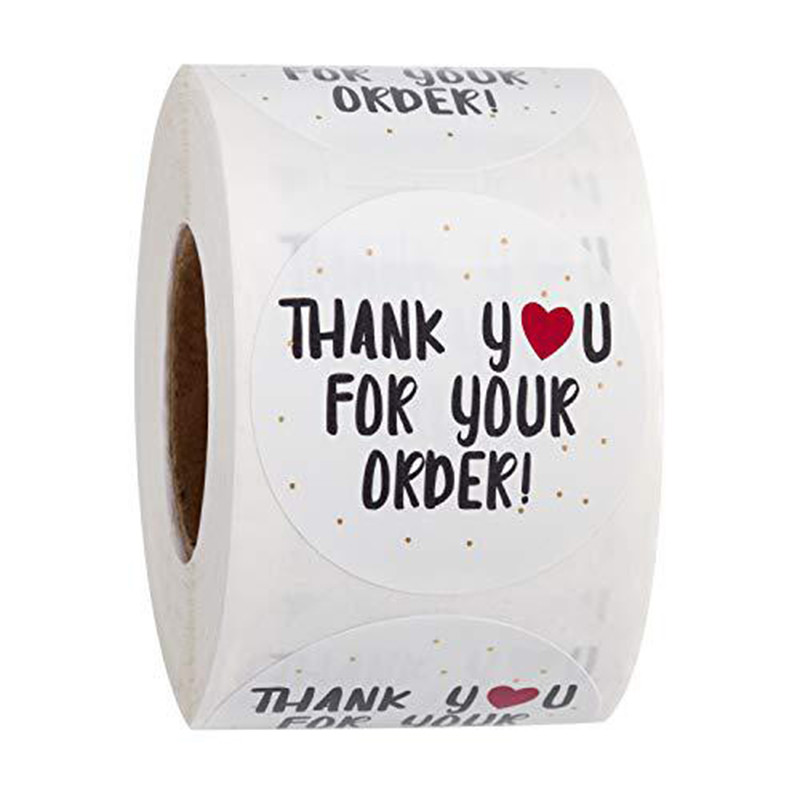 1000pcs 1x1 Inch Packaging Stickers Labels Thank You For Your Order Stickers