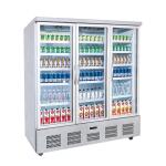 Led Lighting Commercial Beverage Refrigerator , 3 Door Display Cooler