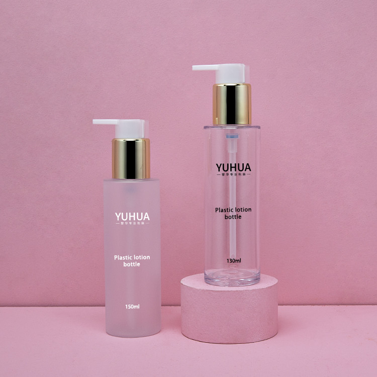 PCR Recycle Frosted PET Bottle 150ml 130ml With Lotion Pump Sprayer