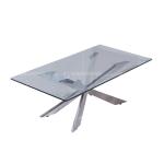 0.25CBM Modern Sofa Center Table 12mm Stainless Steel Coffee Table With Glass