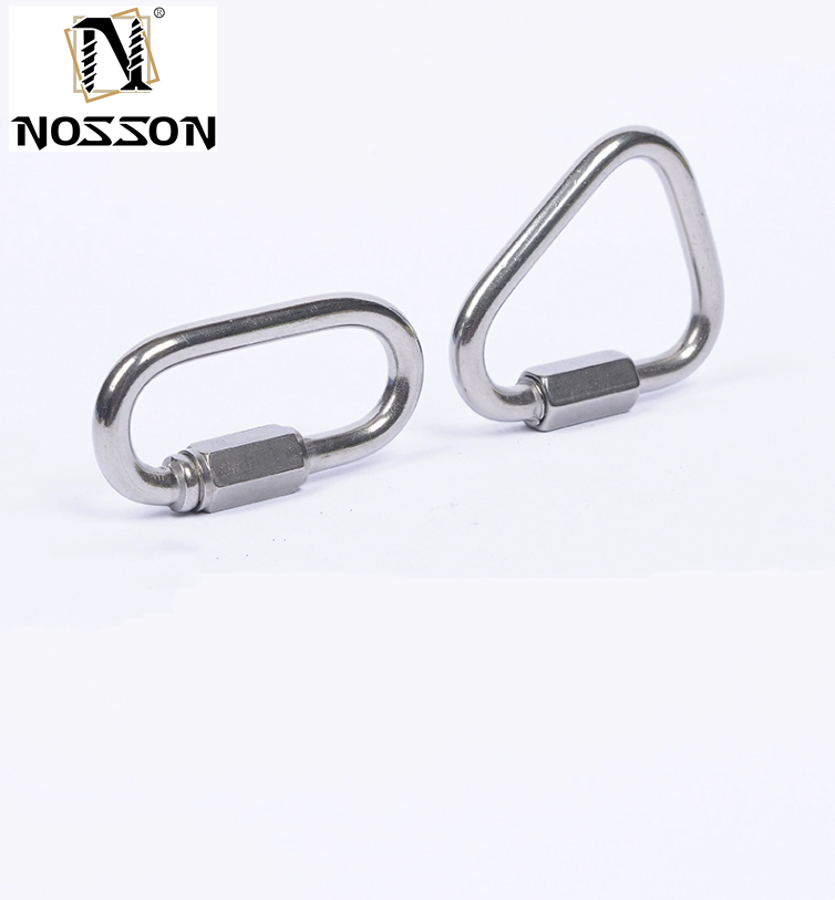 3/8 Inch Quick Link Carabiners Highly Polished Stainless Steel Oval Locking Carabiners Heavy Duty Chain Link Connector