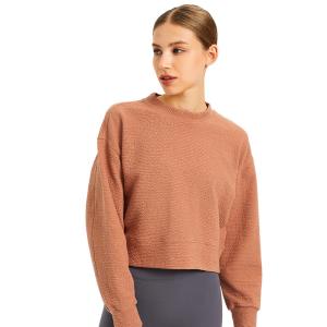 Quality Autumn Winter Gym Crop Top Crew Neck Cotton Pullover Sportwear Cropped Sweatshirts Women wholesale
