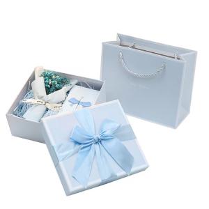 Quality Paperboard Blue Pink Rectangle Gift Boxes With Lids Silk wholesale