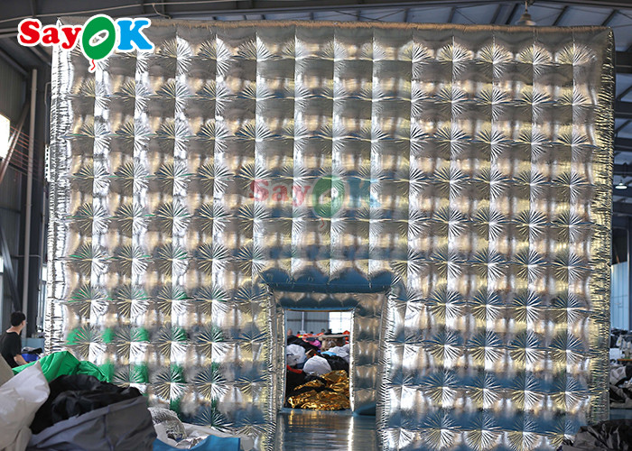 Customized Silver Inflatable Cube Tent For Party Wedding Show Exhibition Event Inflatable Air Tent