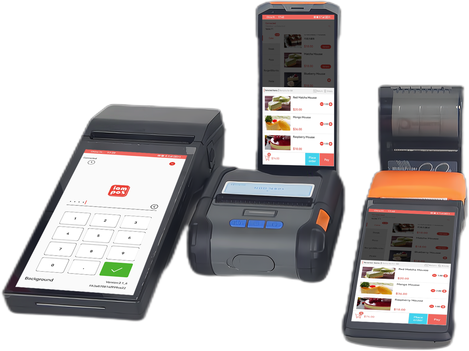 Handheld POS Wifi/BT Commercial Data Terminal with Billing System for Food Retail Shop
