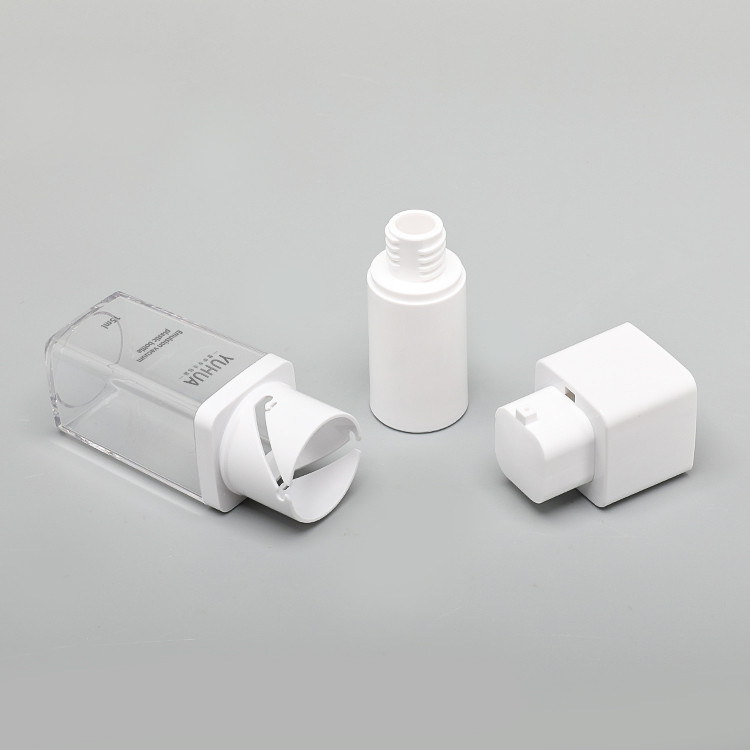 Liquid Foundation Dispenser PET Plastic Bottle Transparent Double Wall 15ml 30ml 50ml