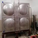 Square Custom Water Tanks , Hot / Cold Water Supply Tank With Tie Piece