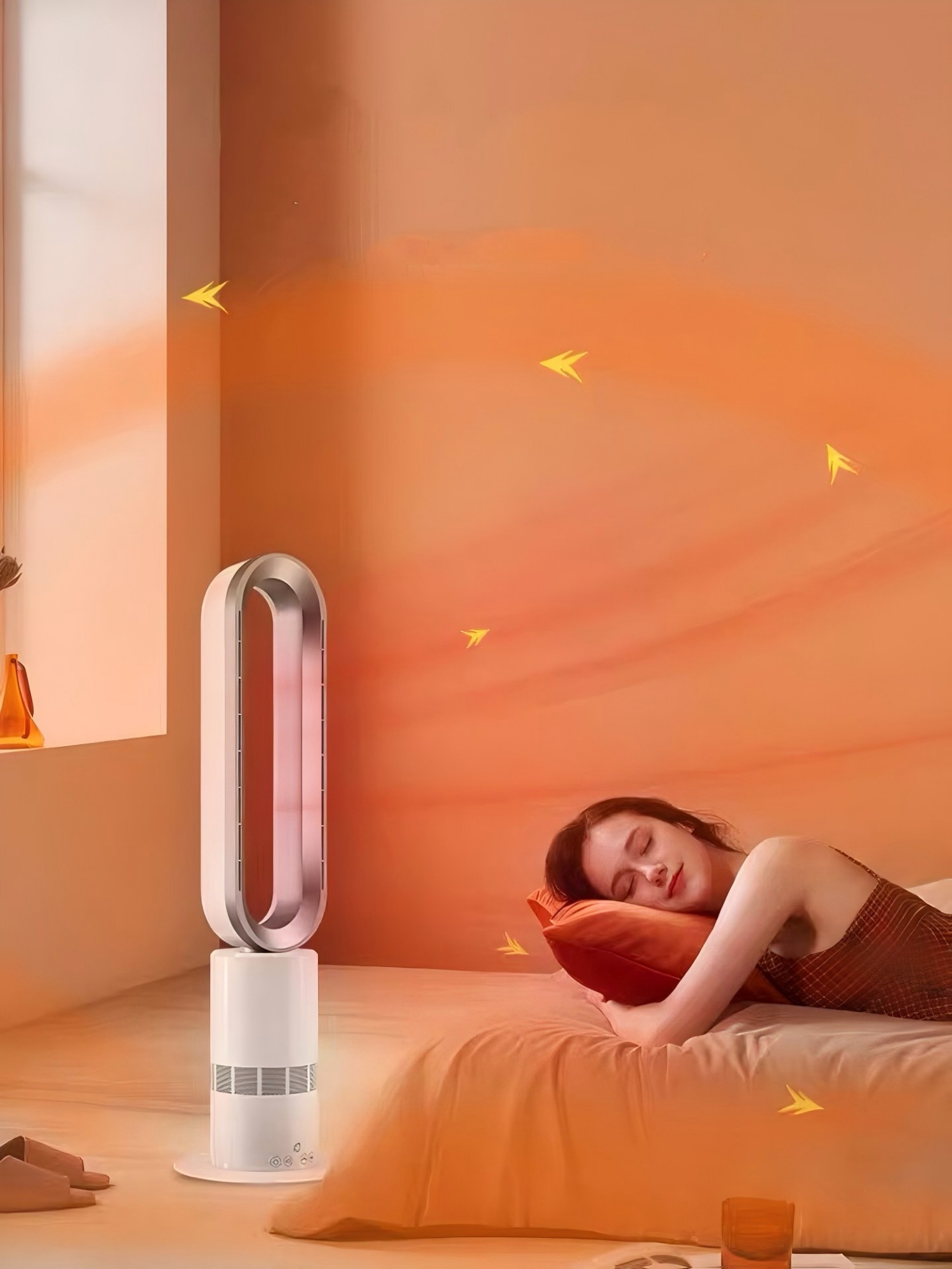 33*33*120cm Portable House Swing Function Air Cooler Bladeless Fan with 9 Hours Timer