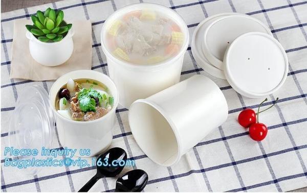 White paper cup for ice cream/ disposable custom printed paper soup bowl,Kraft