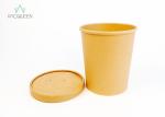 8 Oz/ 12 Oz/ 16 Oz Kraft Paper Food Containers , Takeaway Soup Cups With Vented