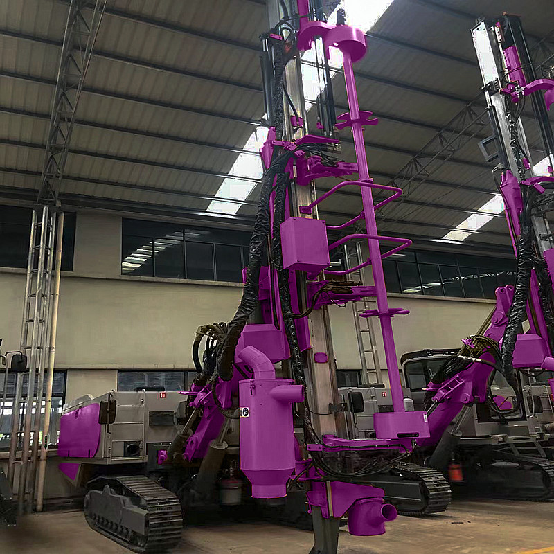 Crawler Top Hammer Drill Rig Hydraulic DTH Drilling Rig With Automatic Rod Changing System