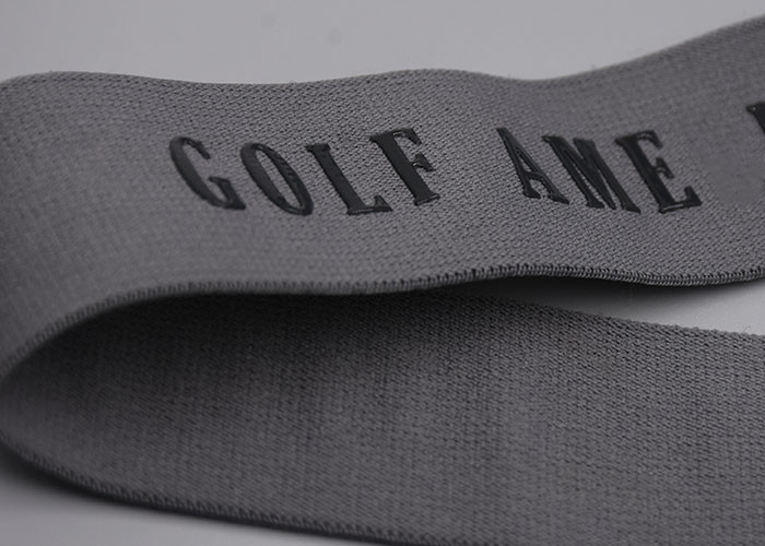 45mm Custom Garments Cotton Elastic Band With Shiny Silicone Logo