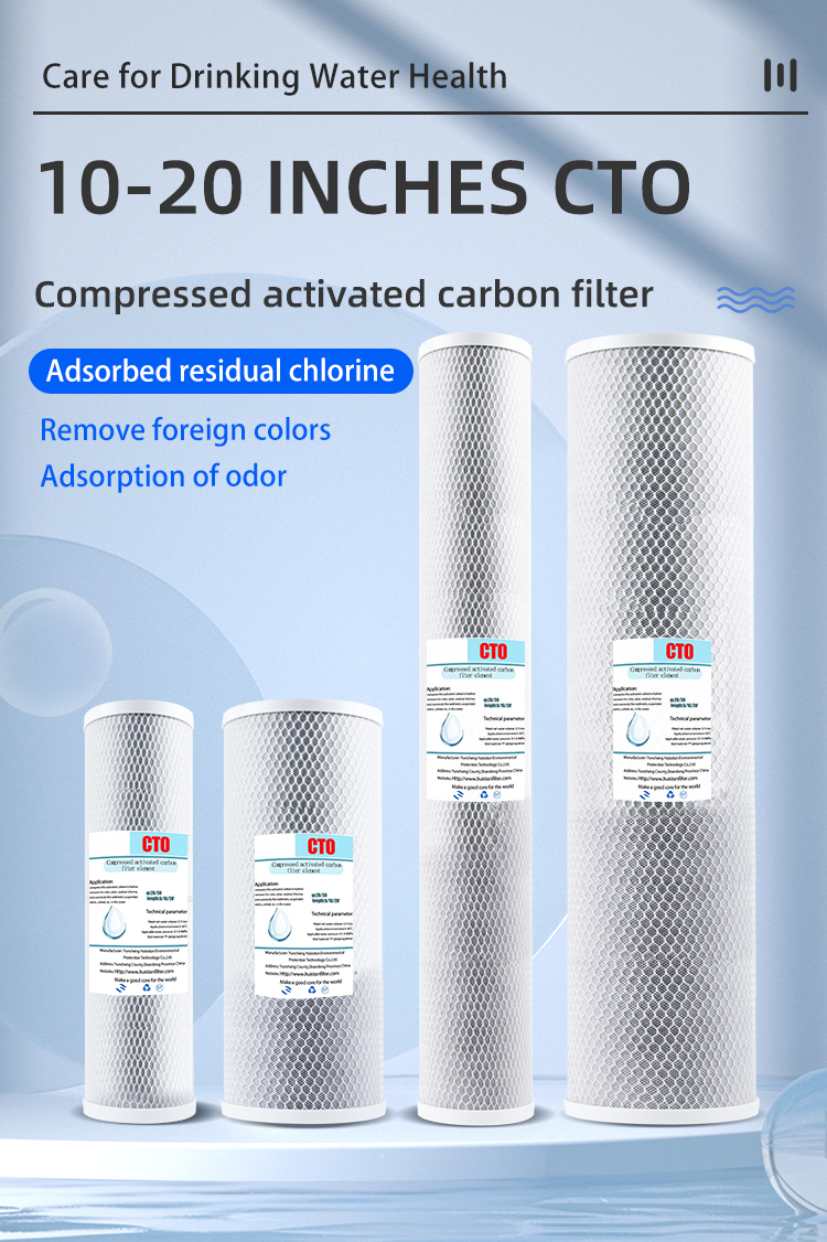 10 Inch NSF Certified Sintered Activated Carbon Filter for OEM Reverse Osmosis Systems