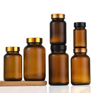 Quality 300ml Vitamin 150ml Amber Round Glass Bottle 250ml For Tablet Pill Capsule wholesale