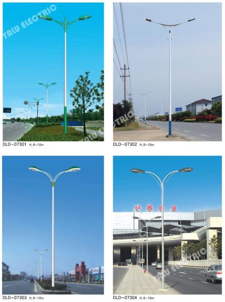outdoor train station 10M steel galvanized anti-corrsion LED double head street