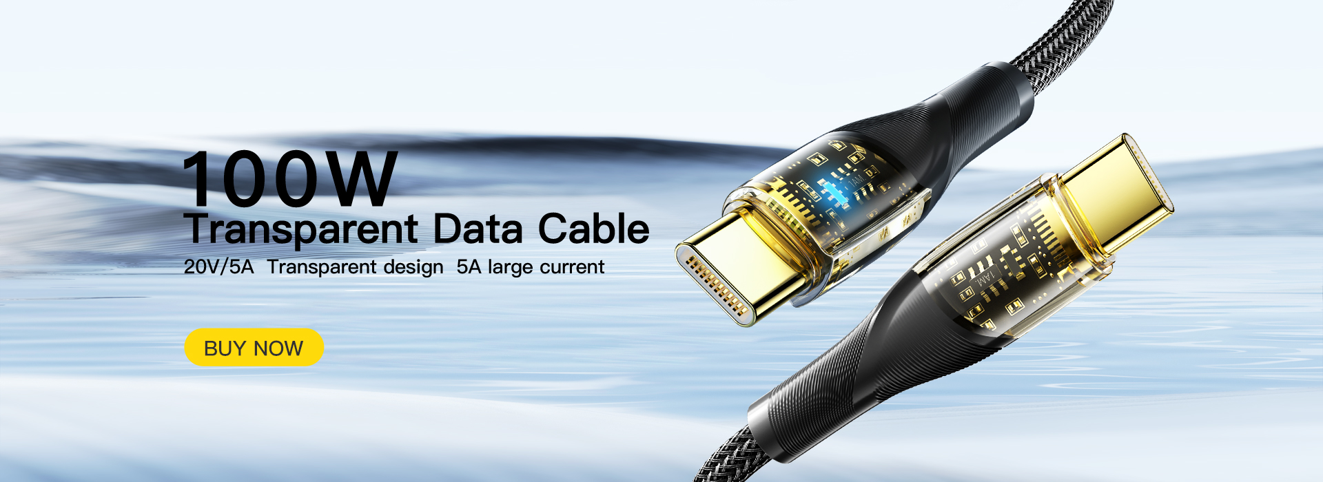 Type C To C USB Charging Cable Transparent 480Mbps 60W 100W Phone Cable
