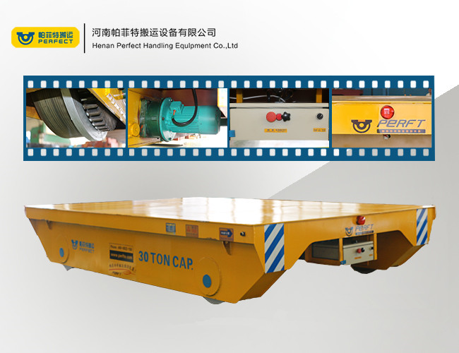 heavy industry use steel coil electric railway flat vehicle with rail powered trolley