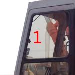 4457173 HITACHI Excavator Glass Cab Window Left Slant Side Position NO.1