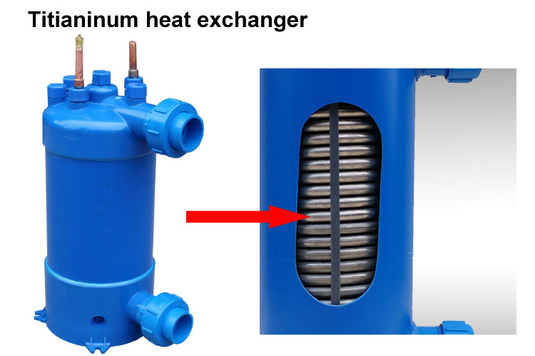 2-25HP swimming pool heat pump unit Energy Efficient Swim Spa Heat Pump Input With Oil Heater factory