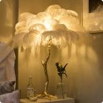 Height 80cm Modern Brass Stand Ostrich Art Deco Desk Lamps